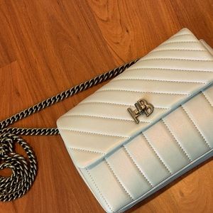 NWT Henri Bendel Leather 712 Iridescent Opal Bag Gunmetal Hardware Purse